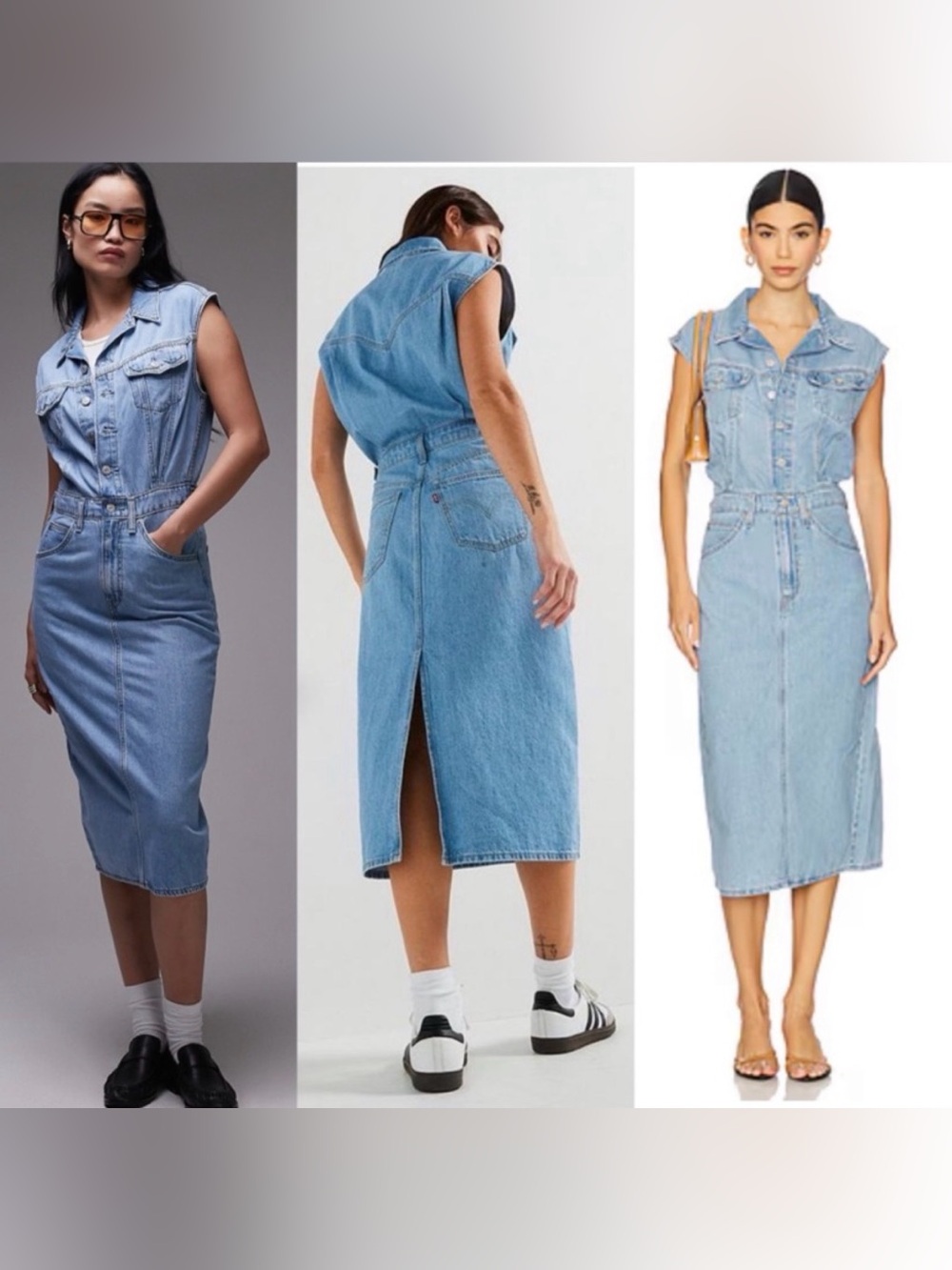 Levi’s Iconic Sleeveless Light Blue Denim Midi Dress